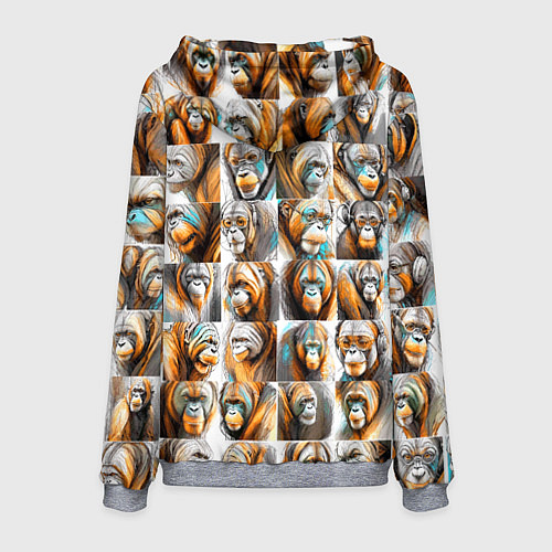 Мужская толстовка Орангутаны / 3D-Меланж – фото 2
