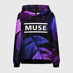 Толстовка-худи мужская Muse neon monstera, цвет: 3D-черный