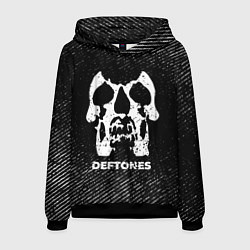 Толстовка-худи мужская Deftones с потертостями на темном фоне, цвет: 3D-черный