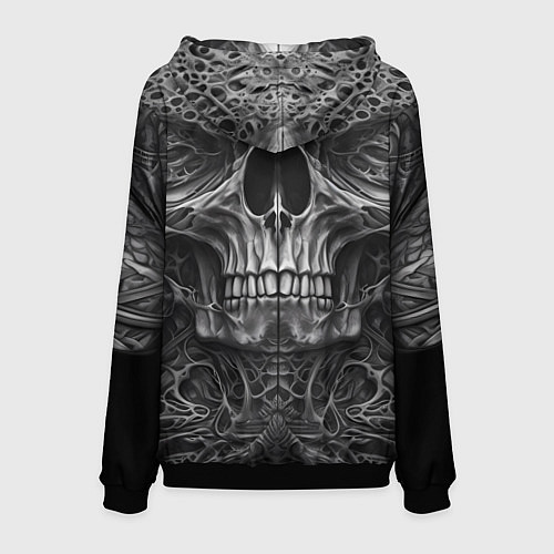 Мужская толстовка Череп в стиле Гигера / 3D-Черный – фото 2