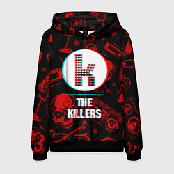 Толстовка-худи мужская The Killers rock glitch, цвет: 3D-черный