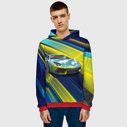 Толстовка-худи мужская Суперкар Lamborghini Reventon, цвет: 3D-красный — фото 2