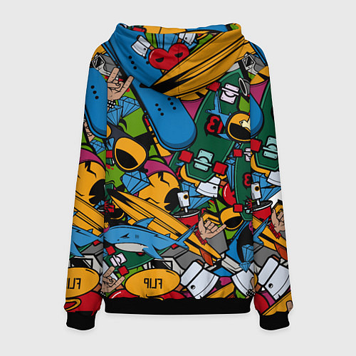 Мужская толстовка Скейт-зомби микс / 3D-Черный – фото 2
