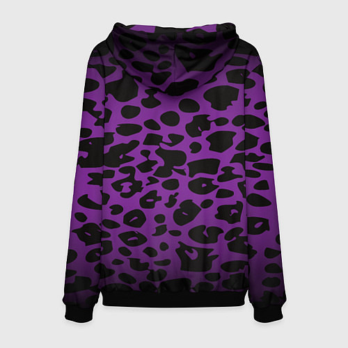 Мужская толстовка Фиолетовый леопард / 3D-Черный – фото 2