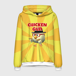 Толстовка-худи мужская Chicken Gun с пистолетами, цвет: 3D-белый