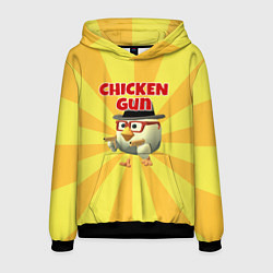 Толстовка-худи мужская Chicken Gun с пистолетами, цвет: 3D-черный