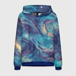Толстовка-худи мужская Путеводная звезда в космосе, цвет: 3D-синий