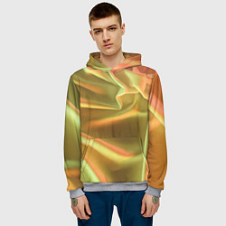 Толстовка-худи мужская Золотой шёлк и отливы, цвет: 3D-меланж — фото 2
