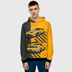 Толстовка-худи мужская Nissan 180sx art, цвет: 3D-черный — фото 2