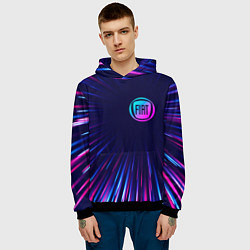 Толстовка-худи мужская Fiat neon speed lines, цвет: 3D-черный — фото 2