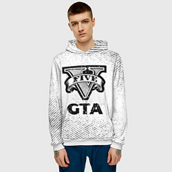 Толстовка-худи мужская GTA с потертостями на светлом фоне, цвет: 3D-белый — фото 2