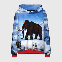 Толстовка-худи мужская Мамонт ледникового периода, цвет: 3D-красный