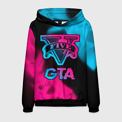 Толстовка-худи мужская GTA - neon gradient, цвет: 3D-черный
