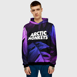 Толстовка-худи мужская Arctic Monkeys neon monstera, цвет: 3D-черный — фото 2