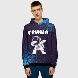 Толстовка-худи мужская Гриша космонавт даб, цвет: 3D-черный — фото 2