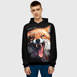 Толстовка-худи мужская Не беси меня - Лиса, цвет: 3D-черный — фото 2