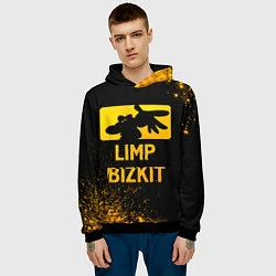 Толстовка-худи мужская Limp Bizkit - gold gradient, цвет: 3D-черный — фото 2