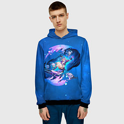 Толстовка-худи мужская Хонкай Стар Рейл: Серебряный Волк, цвет: 3D-черный — фото 2