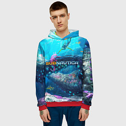 Толстовка-худи мужская Подводный мир сабнавтики, цвет: 3D-красный — фото 2