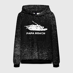 Толстовка-худи мужская Papa Roach с потертостями на темном фоне, цвет: 3D-черный