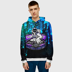 Толстовка-худи мужская Space DJ - neon starfall, цвет: 3D-белый — фото 2