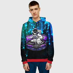 Толстовка-худи мужская Space DJ - neon starfall, цвет: 3D-красный — фото 2