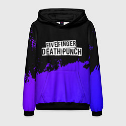 Толстовка-худи мужская Five Finger Death Punch purple grunge, цвет: 3D-черный