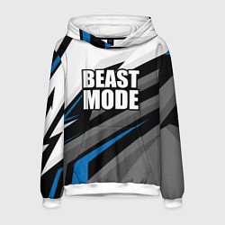 Толстовка-худи мужская Beast mode - blue sport, цвет: 3D-белый