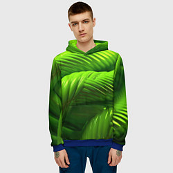 Толстовка-худи мужская Объемный зеленый канат, цвет: 3D-синий — фото 2