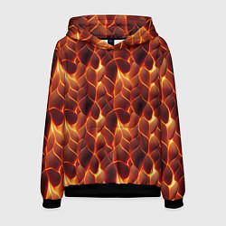 Толстовка-худи мужская Огненная мозаичная текстура, цвет: 3D-черный