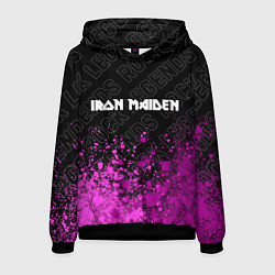 Толстовка-худи мужская Iron Maiden rock legends: символ сверху, цвет: 3D-черный
