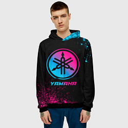 Толстовка-худи мужская Yamaha - neon gradient, цвет: 3D-черный — фото 2