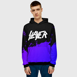 Толстовка-худи мужская Slayer purple grunge, цвет: 3D-черный — фото 2