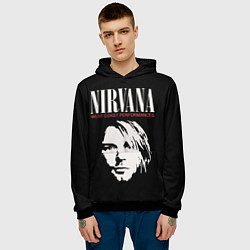 Толстовка-худи мужская Nirvana - Kurt Cobain, цвет: 3D-черный — фото 2
