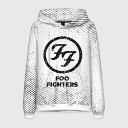 Толстовка-худи мужская Foo Fighters с потертостями на светлом фоне, цвет: 3D-белый