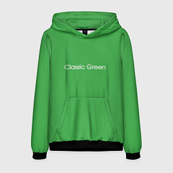 Толстовка-худи мужская Classic Green, цвет: 3D-черный