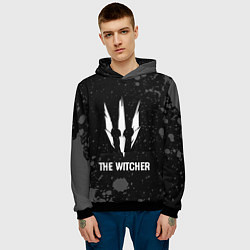 Толстовка-худи мужская The Witcher glitch на темном фоне, цвет: 3D-черный — фото 2