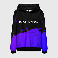 Толстовка-худи мужская Depeche Mode purple grunge, цвет: 3D-черный