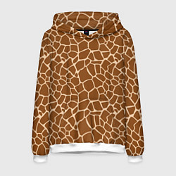 Толстовка-худи мужская Пятнистая шкура жирафа, цвет: 3D-белый