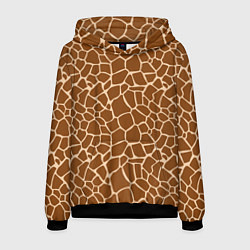 Толстовка-худи мужская Пятнистая шкура жирафа, цвет: 3D-черный
