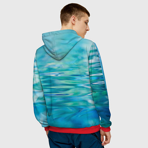 Мужская толстовка Утка Кряква - селезень / 3D-Красный – фото 4