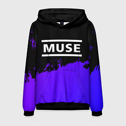 Толстовка-худи мужская Muse purple grunge, цвет: 3D-черный