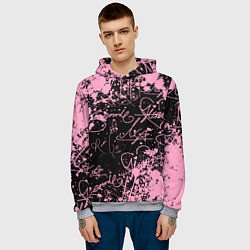 Толстовка-худи мужская Блэкпинк - автографы, цвет: 3D-меланж — фото 2