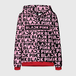 Толстовка-худи мужская Blackpink - pink text, цвет: 3D-красный
