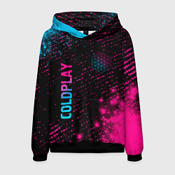 Мужская толстовка Coldplay - neon gradient: надпись, символ
