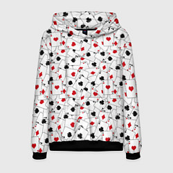 Толстовка-худи мужская Карточные тузы, цвет: 3D-черный
