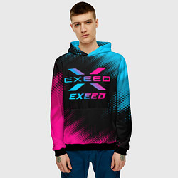 Толстовка-худи мужская Exeed - neon gradient, цвет: 3D-черный — фото 2