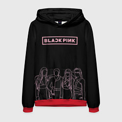 Толстовка-худи мужская Blackpink - art contour, цвет: 3D-красный