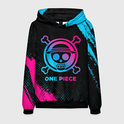 Толстовка-худи мужская One Piece - neon gradient, цвет: 3D-черный
