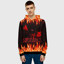 Толстовка-худи мужская Fire Roblox, цвет: 3D-черный — фото 2